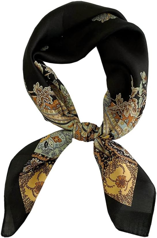 Livrerpi Silk Feeling Head Scarf Fashion Satin Hair Scarf Square Long Scarves for Women Gifts