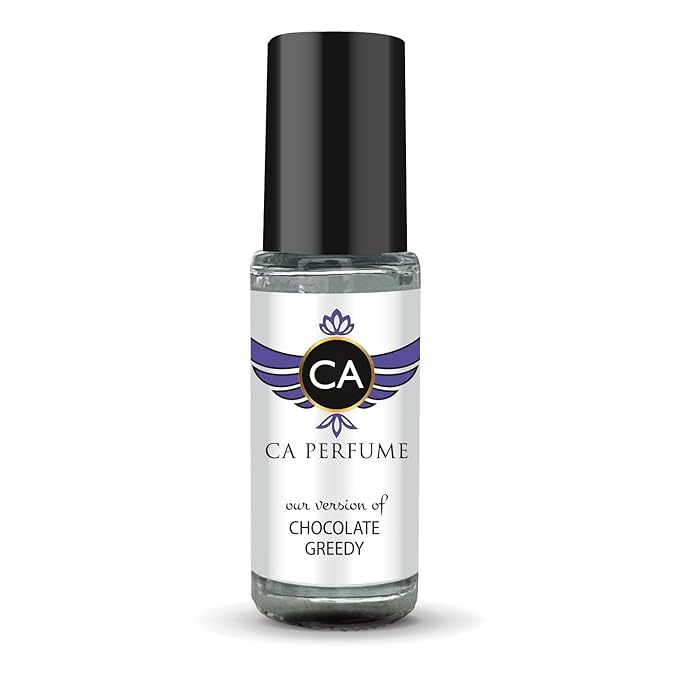 CA Perfume Impression of Chocolate Greedy Unisex Perfume Oil Amber Vanilla Scent Long Lasting Fragrance for Women and Men Travel Size Mini Perfume Sample TSA Ready Body Oil Roll-on 0.14 Fl Oz 4ml