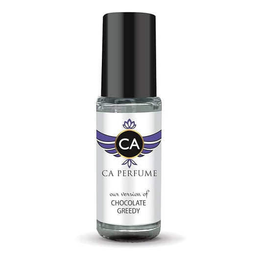 CA Perfume Impression of Chocolate Greedy Unisex Perfume Oil Amber Vanilla Scent Long Lasting Fragrance for Women and Men Travel Size Mini Perfume Sample TSA Ready Body Oil Roll-on 0.14 Fl Oz 4ml