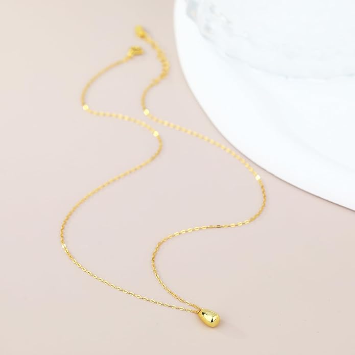 EVEYE S925 Sterling Silver Necklace For Women, Teardrop Pendant Necklaces, Pear Pendant Necklace Jewelry Minimalist style Gift