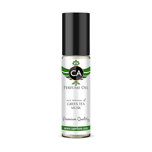 CA Perfume Originals Green Tea Musk Unisex Fragrance Oil Citrus Aromatic Scent Long Lasting Perfumes for Women & Men Travel Size TSA Ready Mini Parfum Body Oil Roll-on 0.33 Fl Oz 10ml