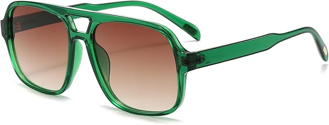 Retro Aviator Sunglasses for Women Men Trendy Classic 70s Square Aviator Sun Glasses Vintage Shades