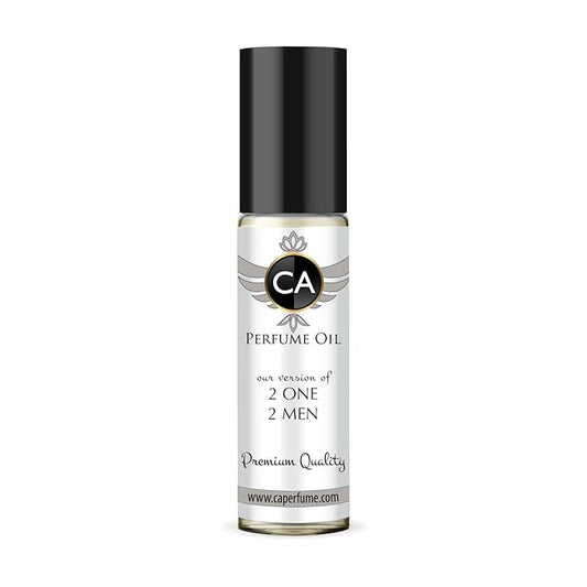 CA Perfume Impression of 2 One 2 Men Fragrance Oil Woody Floral Scent Long Lasting Cologne for Men Travel Size TSA Ready Mini Parfum Body Oil Roll-on 0.33 Fl Oz 10ml
