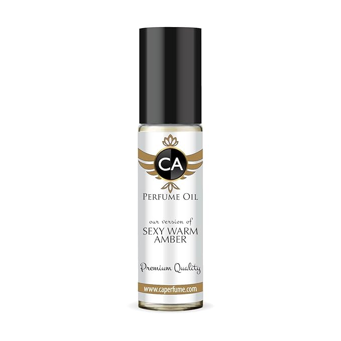 CA Perfume Impression of Sexy Warm Amber for Women Fragrance Oil Amber Floral Scent Long Lasting Perfumes for Women Travel Size TSA Ready Mini Parfum Body Oil Roll-on 0.33 Fl Oz 10ml