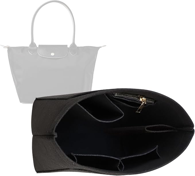 Purse Organizer Insert for Le Pliage Neo Handbags Insert Organizer1012black-S