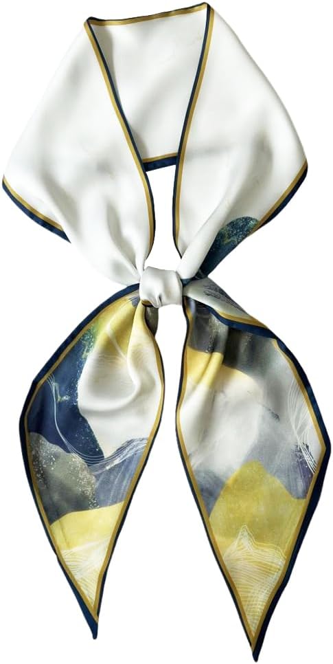 Silk Head Scarf for Hair Fashion Headwrap for Women Lightweight Neck Tie