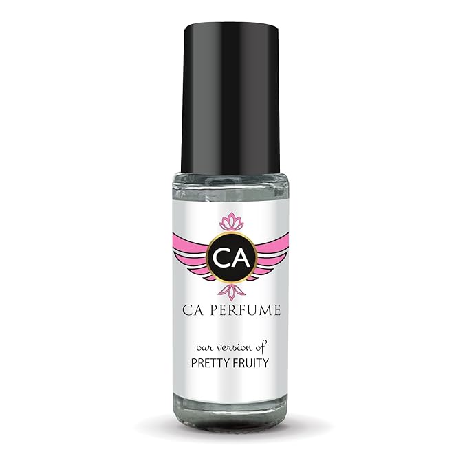 CA Perfume Impression of Pretty Fruity Unisex Perfume Oil Aromatic Fruity Scent Long Lasting Fragrance for Women and Men Travel Size Mini Perfume Sample TSA Ready Body Oil Roll-on 0.14 Fl Oz 4ml