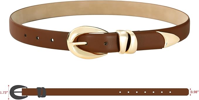 Black Leather Belt for Women Stylish Design with Gold Buckle Ladies Black Belt Perfect for Jeans Dresses