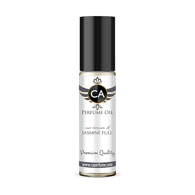 CA Perfume Impression of Jasmine Full Unisex Fragrance Oil Floral Scent Long Lasting Perfumes for Women & Men Travel Size TSA Ready Mini Parfum Body Oil Roll-on 0.33 Fl Oz 10ml