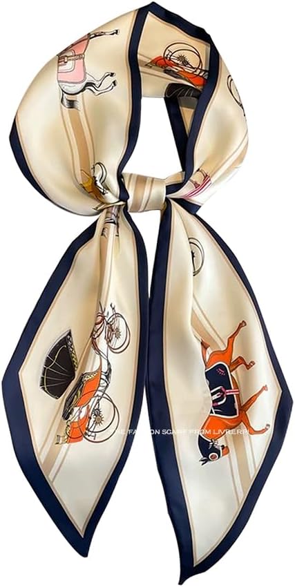 Livrerpi Silk Feeling Head Scarf Fashion Satin Hair Scarf Square Long Scarves for Women Gifts