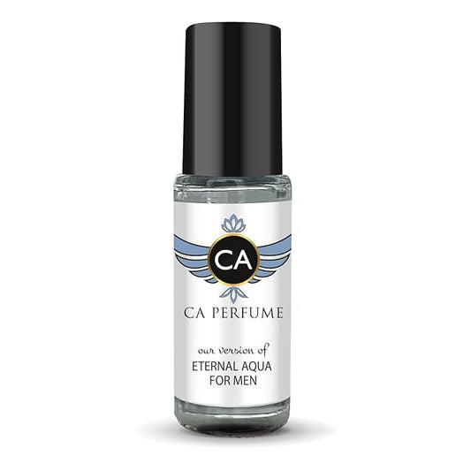 CA Perfume Impression of Eternal Aqua For Men Perfume Oil Woody Aromatic Scent Long Lasting Cologne for Men Travel Size Mini Perfume Sample TSA Ready Body Oil Roll-on 0.14 Fl Oz 4ml