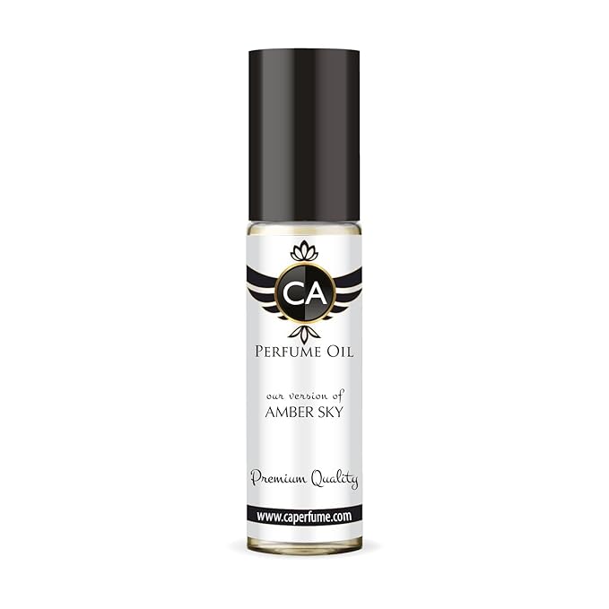 CA Perfume Impression of Amber Sky Unisex Fragrance Oil Amber Spicy Scent Long Lasting Perfumes for Women & Men Travel Size TSA Ready Mini Parfum Body Oil Roll-on 0.33 Fl Oz 10ml