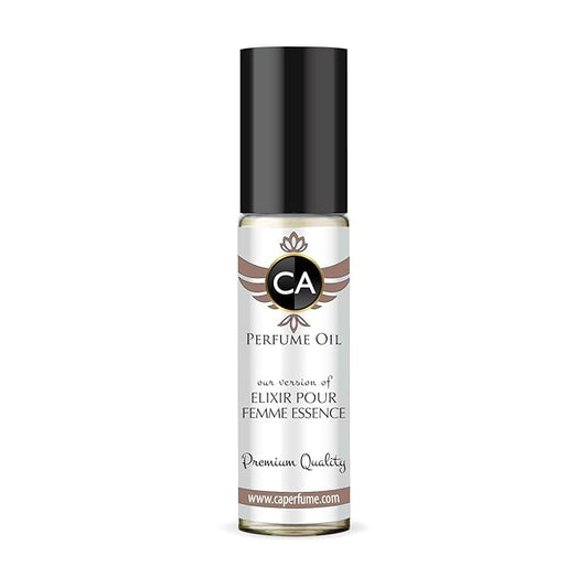 CA Perfume Impression of Elixir Pour Femme Essence for Women Fragrance Oil Amber Floral Scent Long Lasting Perfumes for Women Travel Size TSA Ready Mini Parfum Body Oil Roll-on 0.33 Fl Oz 10ml