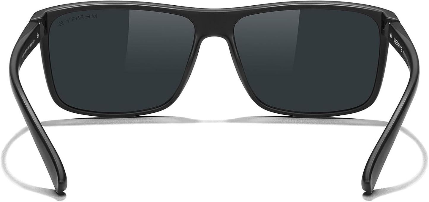 MERRY'S Rectangular Polarized Sports Sunglasses for Men Women Cycling Driving Fishing UV400 Protection S8225