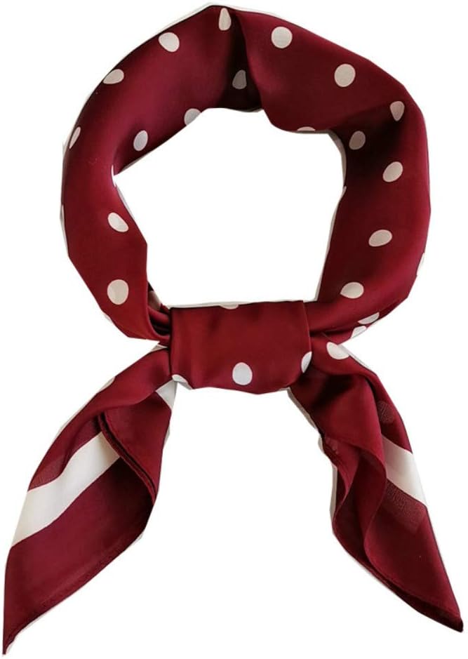 FONYVE Silk Feeling Scarf Medium Square Satin Head Scarf for Women 27.5 × 27.5 inches