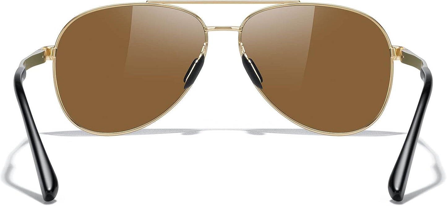 MERRY'S Aviator Sunglasses for Men Women - Polarized Driving Sun glasses Mirrored Lens UV 400 Protection 58 MM