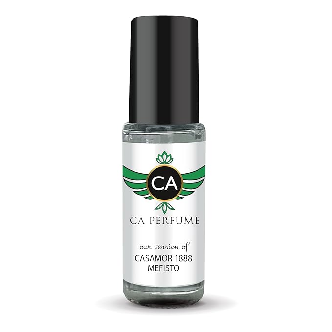 CA Perfume Impression of Casamor1888 Mefisto for Men Perfume Oil Citrus Aromatic Scent Long Lasting Cologne for Men Travel Size Mini Perfume Sample TSA Ready Body Oil Roll-on 0.14 Fl Oz 4ml
