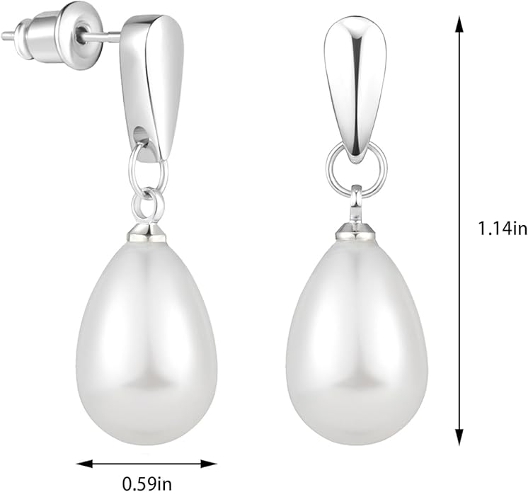 14k Gold Plated Lightweight Pearl Earrings,Trendy Jewelry,Teardrop Hoop Earrings for Women,Pearl Drop Earrings,Elegant Jewelry for Gifts