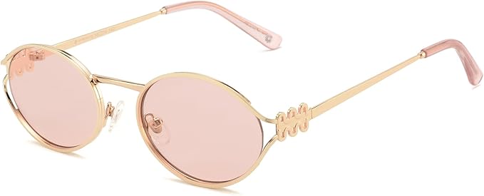 Retro Oval Sunglasses Womens Trendy 2026, Vintage Y2K Women's Shades Fashion 90s Sun Glasses UV Protection VF2252