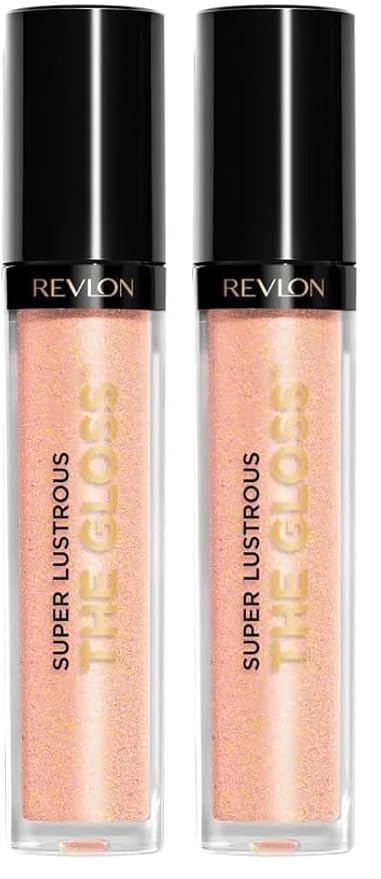 REVLON Super Lustrous Lip Gloss, Non-Sticky, Hydrating, High Shine Finish, 255 Sandstorm, 0.13 oz (Pack of 2)