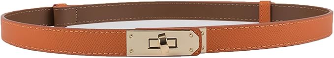 FENLDY Adjustable Thin Belts For Womens Skinny Belts For Dresses Womens Solid Color Alloy Turn Lock Belts For Jeans