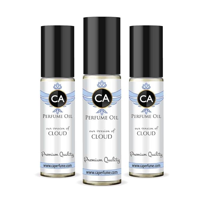 CA Perfume Impression of Cloud for Women Eau De Parfum Floral Fruity Gourmand Scent Long Lasting Perfumes for Women Travel Size TSA Ready for Day and Night Wear 0.33 Fl Oz 10ml (Pack of 3)