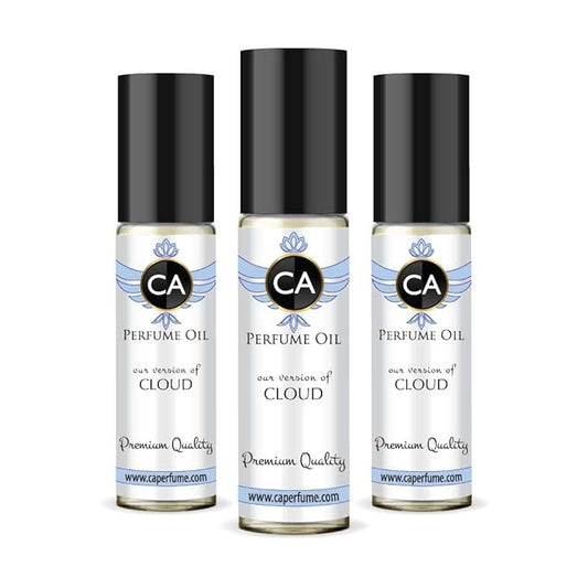 CA Perfume Impression of Cloud for Women Eau De Parfum Floral Fruity Gourmand Scent Long Lasting Perfumes for Women Travel Size TSA Ready for Day and Night Wear 0.33 Fl Oz 10ml (Pack of 3)