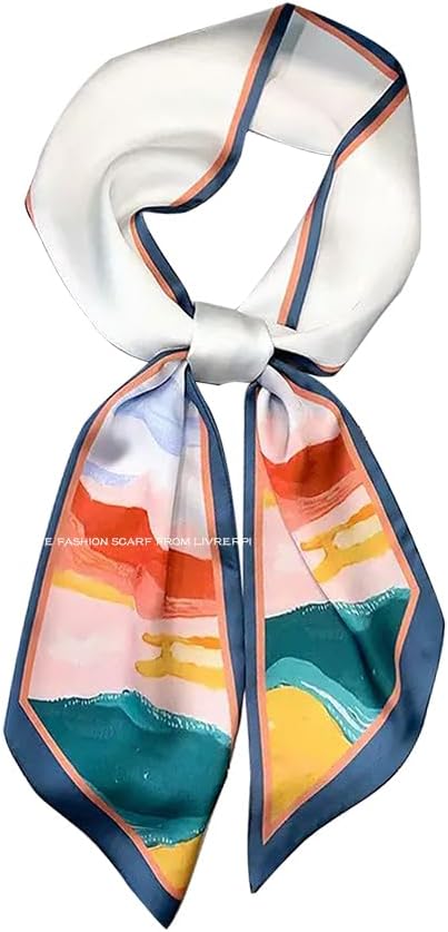 Livrerpi Silk Feeling Head Scarf Fashion Satin Hair Scarf Square Long Scarves for Women Gifts