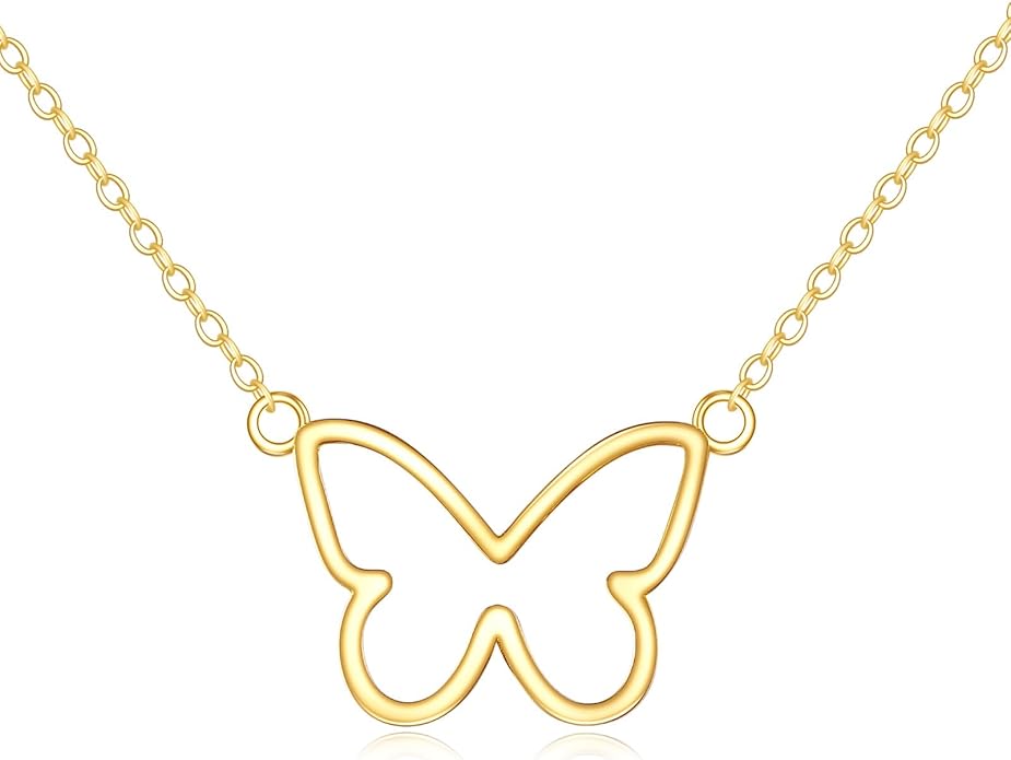 KECHO 14k Gold Simple Circle Necklace Karma Pendant Necklace for Women Jewelry