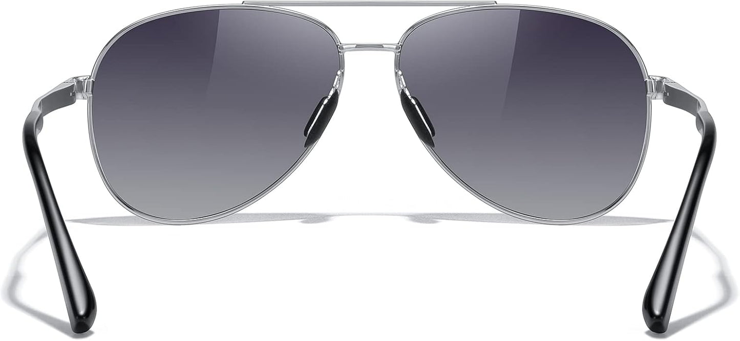 MERRY'S Aviator Sunglasses for Men Women - Polarized Driving Sun glasses Mirrored Lens UV 400 Protection 58 MM