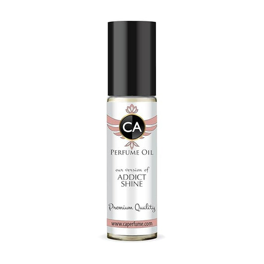 CA Perfume Impression of Addict Shine for Women Fragrance Oil Floral Fruity Scent Long Lasting Perfumes for Women Travel Size TSA Ready Mini Parfum Body Oil Roll-on 0.33 Fl Oz 10ml