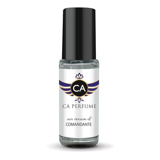 CA Perfume Impression of Comandante Unisex Fragrance Oil Aromatic Fruity Scent Long Lasting Perfumes for Women & Men Travel Size TSA Ready Mini Parfum Body Oil Roll-on 0.14 Fl Oz 4ml