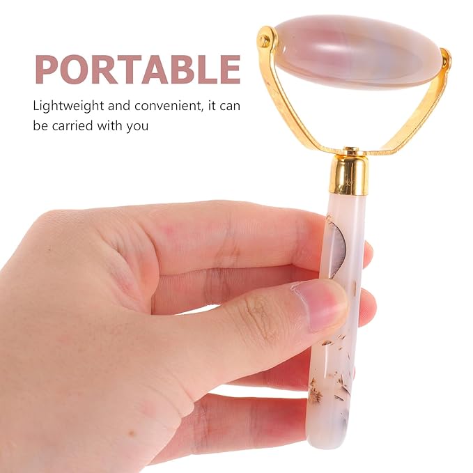 FUOYLOO 2Pcs Jade Facial Massage Roller and Scraper for Skin Care Face Massage Tool to Reduce Puffiness Wrinkles and Promote Relaxation