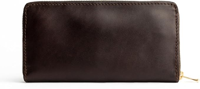 Portland Leather Goods Women's Accordion Zip Wallet – Handcrafted in Durable, Full-Grain Leather – 8 Card Slots & Secure Zippered Pocket – Pebbled Black