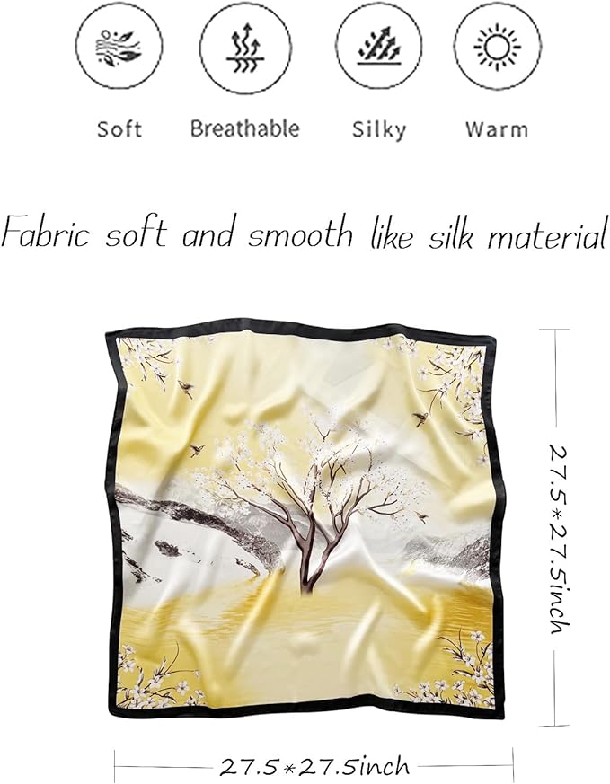Satin Bandanas Head Scarf For Women Hair Scarves Accessories Lightweight Fashion Wrap Neck Silk Sleeping Headscarf