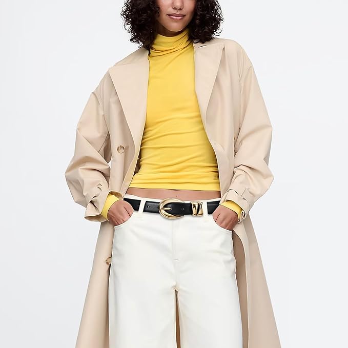 Fashion Waist Belt with Gold Buckle Women's Belts for Jeans Stylish Leather Belts for Women