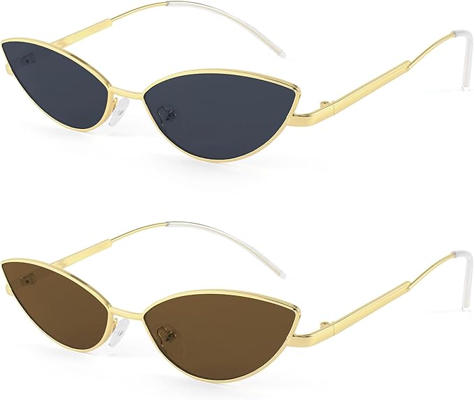 FEISEDY Fashion Designer Sunglasses Retro Small Petals Shape Arc Temple Design B2298