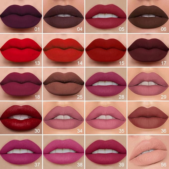 evpct 1Pcs Hot Pink Matte Lip Liner and Liquid Lipstick Stain Makeup Set for Women, Rose Pink Long Lasting Smudge Proof Lipstick labiales matte mate larga duracion listip 24 hours originales, 38#