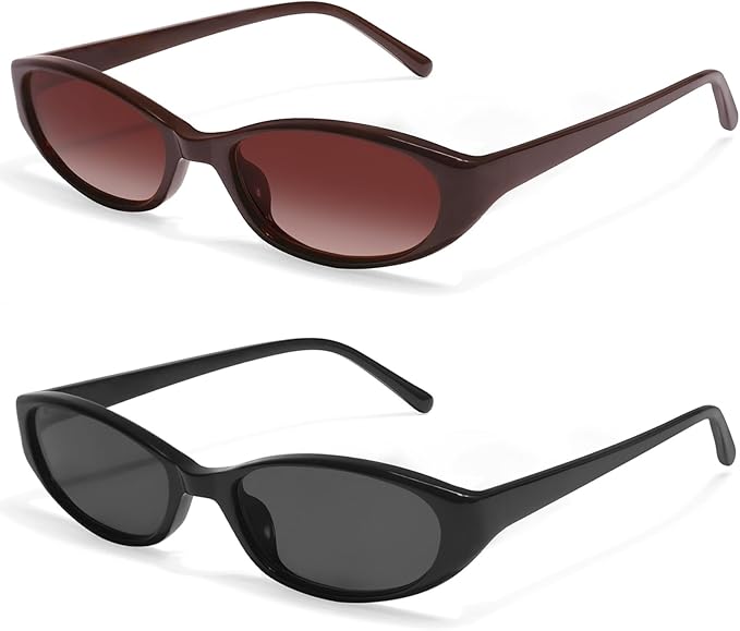 Retro Oval Sunglasses for Women 2026 90s Small Chic Cat Eye Sun Glasses Sunnies Lightweight Shades