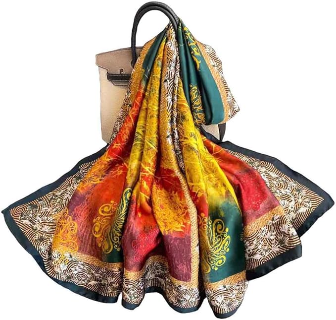 Pokeedioty Scarfs for Women Lightweight Head Scarf Fashion Scarves Elegant Floral Pattern Sunscreen Shawls and Wraps