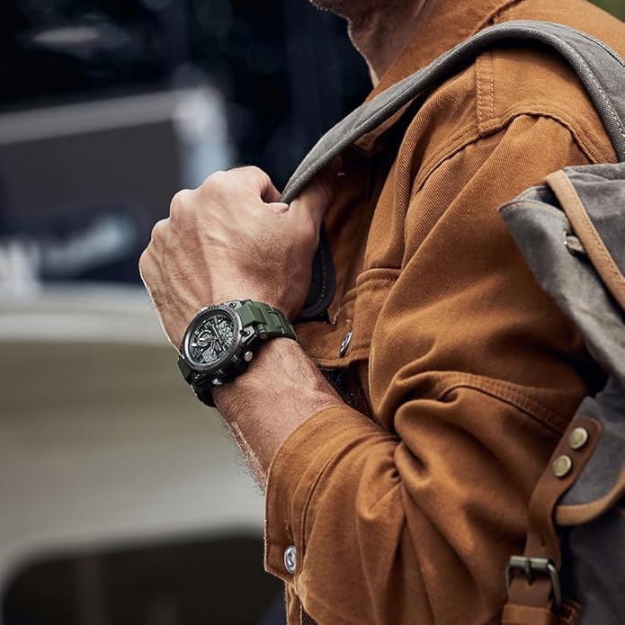 KXAITO Men's Watches Sports Outdoor Waterproof Military Watch Date Multi Function Tactics LED Alarm Stopwatch