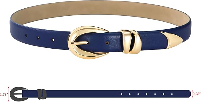 Black Leather Belt for Women Stylish Design with Gold Buckle Ladies Black Belt Perfect for Jeans Dresses