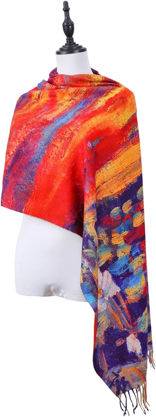 Scarf Shawl Wraps for Women Pashmina Soft Cashmere Scarf Printed Large Blanket Scarf Warm for Fall Winter