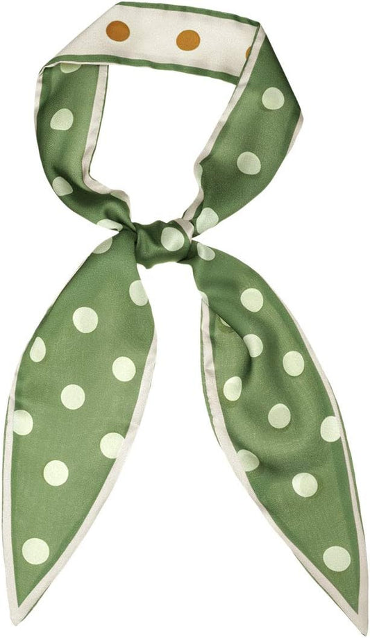 Allegra K Chic Polka Dots Women Neckerchief Skinny Scarves Hair Band Ribbon for Bag Accessory