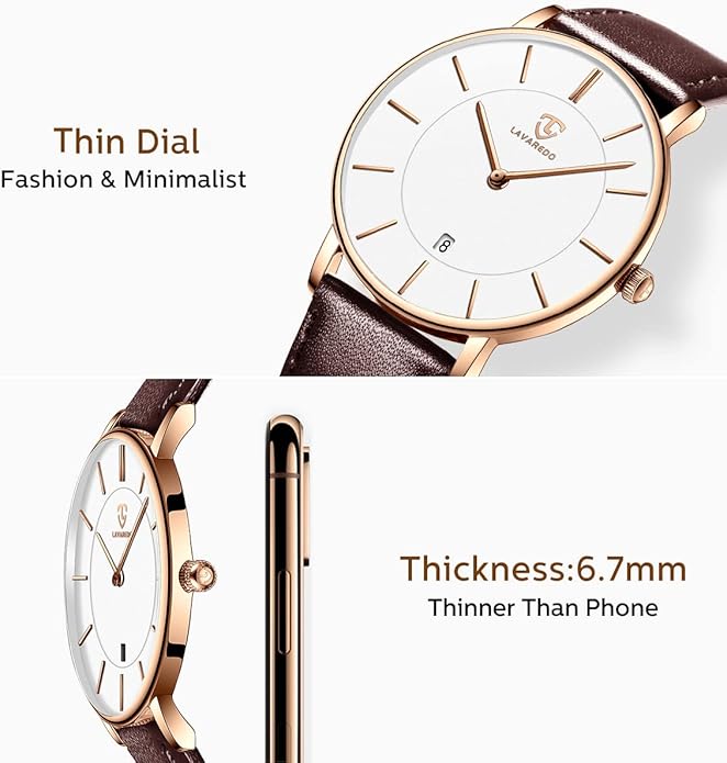 BEN NEVIS Watch, Mens Watch, Minimalist Fashion Simple Wrist Watch Analog Date with Leather Strap