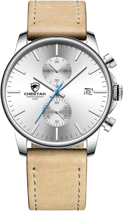 GOLDEN HOUR Mens Watch Fashion Sleek Minimalist Quartz Analog Mesh Stainless Steel Waterproof Chronograph Watches for Men with Auto Date