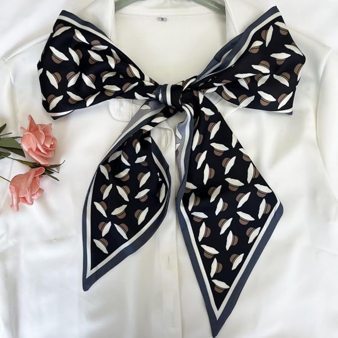 Silk Head Scarf for Hair Fashion Headwrap for Women Lightweight Neck Tie