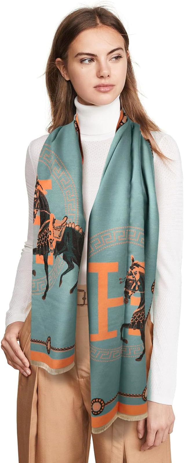 EXTREE Scarfs for Women Pashmina Silky Shawl Wrap for Evening Dressing Blanket Open Front Poncho Cape