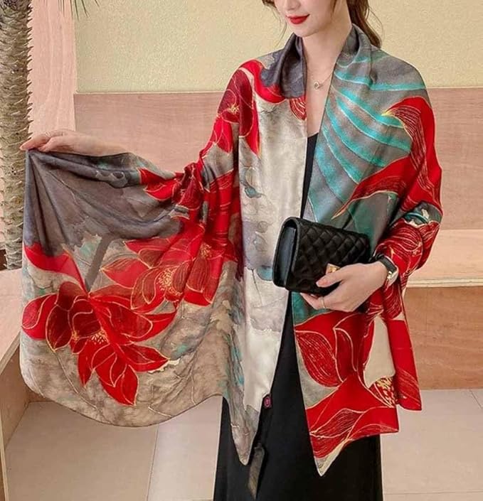 Xyueanlo Scarfs for Women Lightweight Scarves Fashion Print Floral Pattern Head Scarf Wraps Shawls