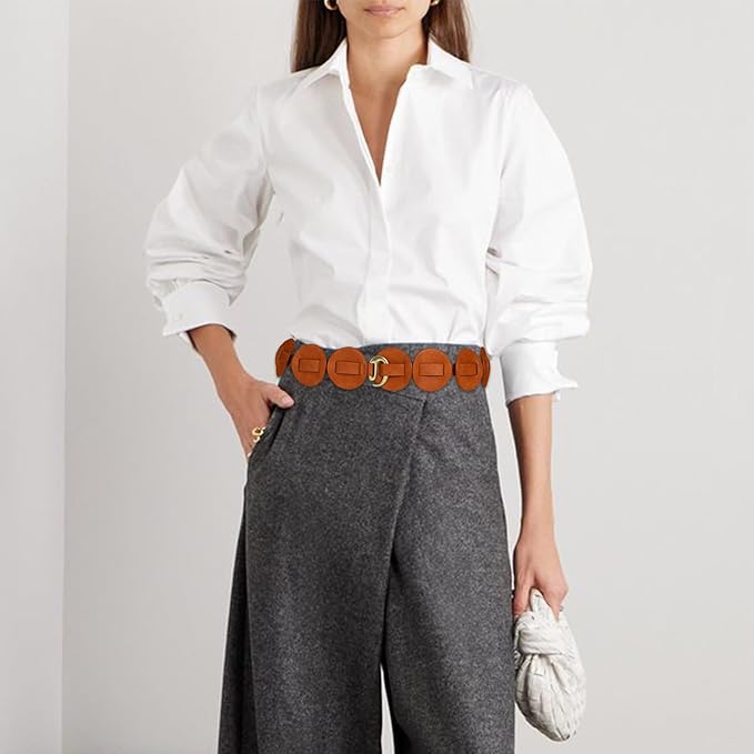 Women's Belt Fashion Buckle Premium Synthetic Leather Ladie Belts for Jeans Minimalist Design Gifts for Women